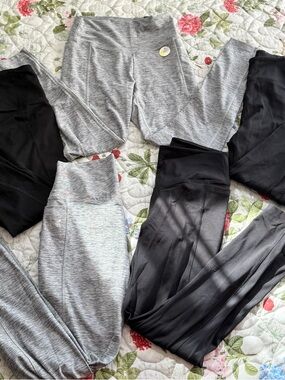 Victoria’s Secret PINK🩶Bundle of 5 activewear leggings black & grey 🐈‍⬛🖤